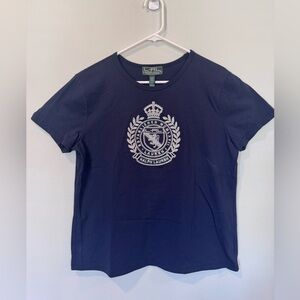 PREPPY Ralph Lauren Navy Crest Logo Tee